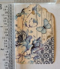 Set of 10 Blue Vivid Printed Paper Tags for Gifts, Junk Journals, Cards