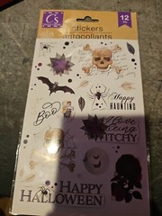 Crafter’s Square Halloween Gothic themed stickers «3D», skulls, bat, spiders NIP