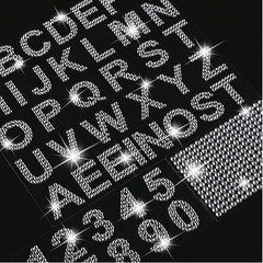 3 Sheets Glitter Letters Rhinestone Sticker Letter Bling Crystal Alphabet Number