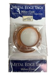 Lot 5 Stampin Up Metal Edge Tags Circles Vellum Paper Crafting Scrapbook Cards