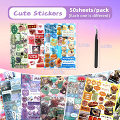 800pcs Kawaii Stickers Book Japanese Korean Scrapbook Journaling Manga Aesthetic