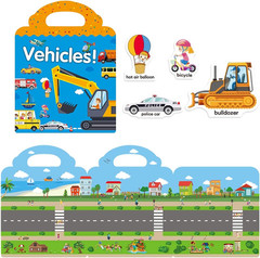 Reusable Sticker Book for Kids, 2 Sets Educational Learning Toys Travel Stickers