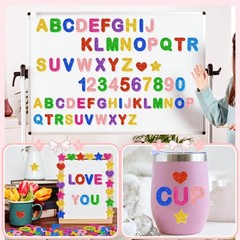 Huimdery Glitter Foam Letter Stickers 16 Colors