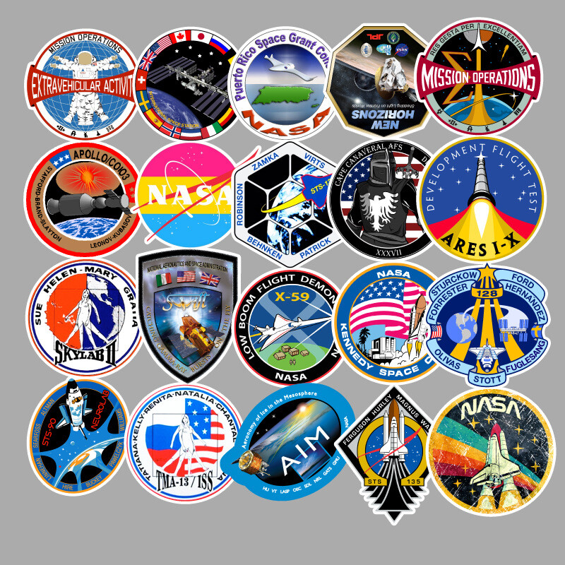 49Pcs x2Packs Space Shuttle Universe Explore Stickers Laptop Bottle Bike Decals