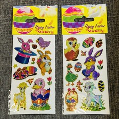 VTG Holographic Shiny Foil Gold Edged Easter Stickers 2 Packs New Old Stock