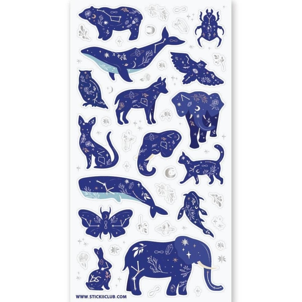 Stickii – Cosmic Animal Stickers – Celestial Animals Sticker Sheet – Scrapbooks