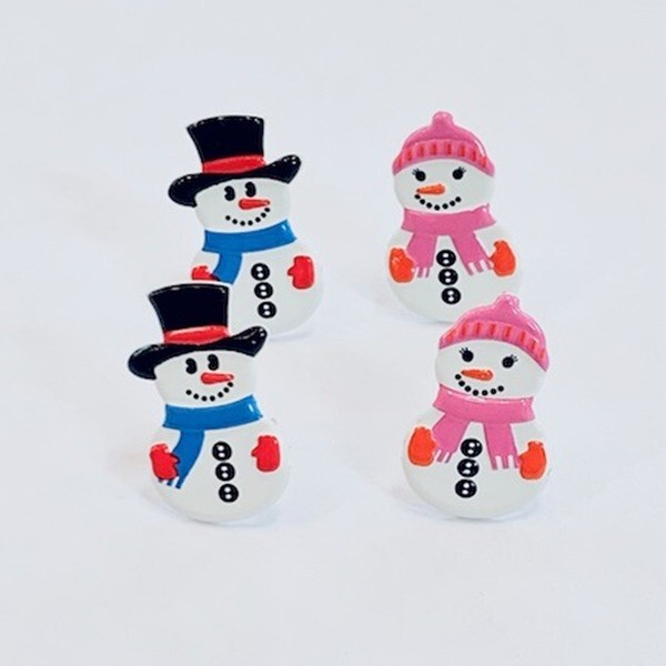 SNOW COUPLE SCRAPBOOKING DECORATIVE BRADS EYELET OUTLET 8 PCS 2 COLORS