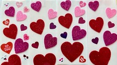 399+ STICKERS Valentine Day Theme Card Making Heart Love Quotes Red School Party