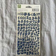 Making Memories Creative Letters Stickers 93 Diva Shimmer Alpha Dark Blue 33437