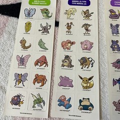 Vintage Sandylion Bug Normal Poison Fire & Water Element Pokemon Stickers