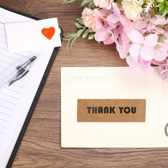 1 Roll 1×3 Inch Thank You Stickers Adhesive Rectangle Gift Seal Label