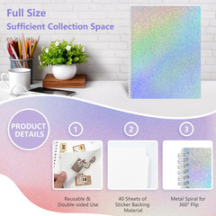 Large Reusable Sticker Book Collecting Album 8.5 X 11 Inch Sticker Storage Organ