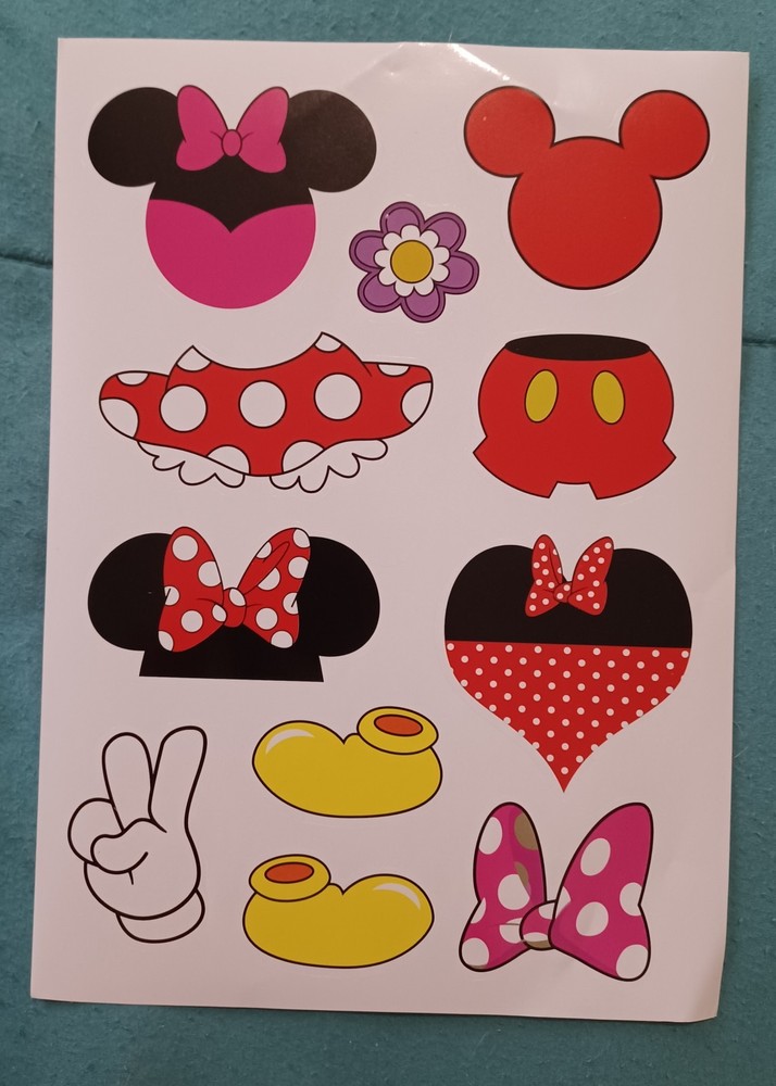 Mickey & Minnie Mouse Themed Stickers – Lot of 1 Sheet