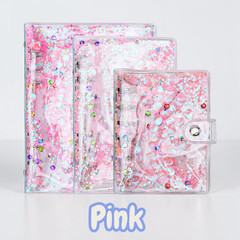 A6 Sticker Book Binder 6 Ring Reusable Pages 20 Sheets Glitter Sequin Japan NEW