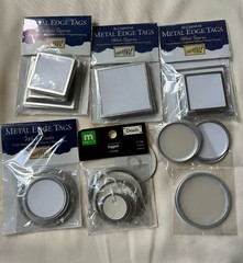 Stampin’ Up Metal Magic Stainless Steel Tags Metal Edge Tags Squares Circles Lot