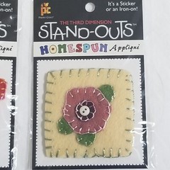 NEW Lot 7 Stand Outs Sticker Applique Iron On Flowers Bee Summer -C
