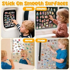 6 Sets Reusable Sticker Books for Toddlers 3+ Years, Jelly Sticker Book for K…
