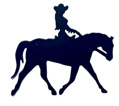 COWBOY & COWGIRL RIDING, RUNNING TRUSTED STEED, HORSE SILHOUETTE DIE CUT / CUTS