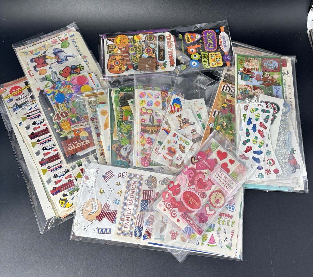 VTG Scrapbook Stickers All Loose Complete Sheets School Art Teacher Lot 300+