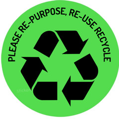 Eco-Friendly Packaging LABELS | «Re-Purpose, Re-Use, Recycle» Gradient Sticker |