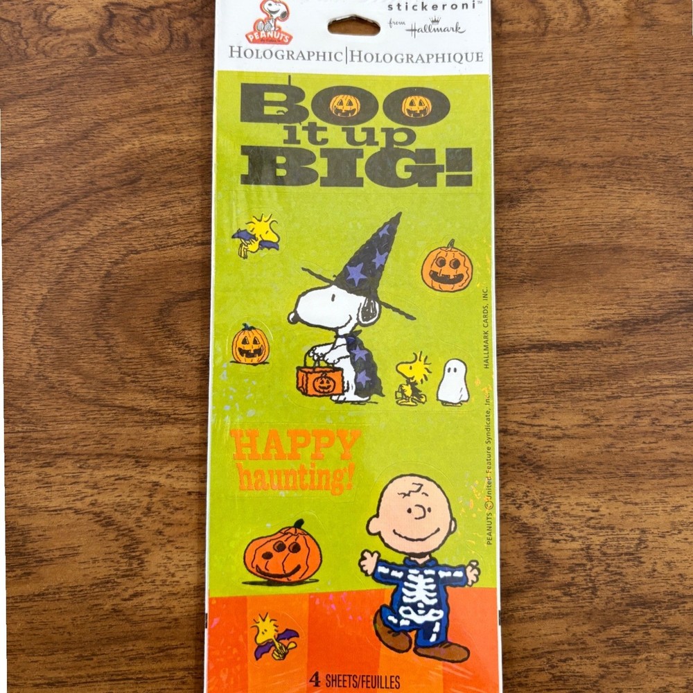 Peanuts Halloween Stickers Hallmark Stickeroni Snoopy Charlie Brown New