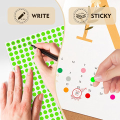 1/4 Inch round Color-Code Dot Stickers,6800 Pcs 0.25 X 0.25 Inch 16 Colors