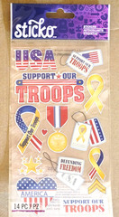 Sticko 14pc Military Support Our Troops Stickers Patriotic USA Scrapbooking, NEW
