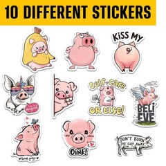 Vybonz 3 inch pig stickers 10 pack