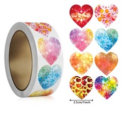 Red Heart Valentine Stickers – 1 Inch Self-Adhesive Love Labels for Gifts ETC