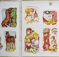 Vintage 1970s 1980s Sticker Sheet Lot, Eureka, Paper Magic, Fairy Tale, Horses