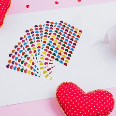 Heart Stickers, Glitter Heart Shaped Sticker, 780PCS, 7 Colors Small Foil Hea…