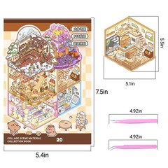 20 Sets Custom DIY 3D Sticker Scene Crafts Collection Book for Adults