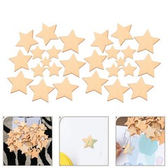 200Pcs Wooden Star Embellishments for Creative DIY Crafts and Decorations
