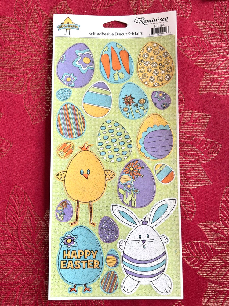 REMINISCE DIECUT STICKERS EASTER EGGS BUNNY & MORE