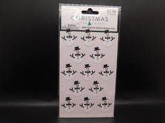 Christmas paper crafts glitter snowmen w/gems stickers 13pc
