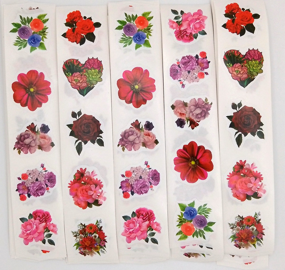 30 Roses Flowers Stickers/Scrapbooking/Planners/Crafts/Journals/1 inch