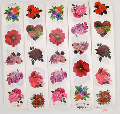 30 Roses Flowers Stickers/Scrapbooking/Planners/Crafts/Journals/1 inch