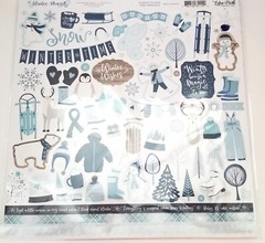 WINTER MAGIC (1) 12×12 Sheet of Echo Park Paper Scrapbook Element Stickers-New