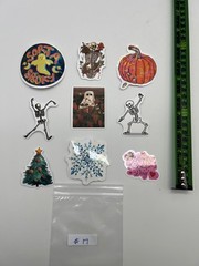 Multiuse Vinyl Sticker Lot of 5 Asstd Holidays Halloween Skeleton Christmas Love