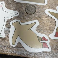 Lot of 12 ATO Brown & White Bears, Little Girl Stickers Assorted Sizes Planning