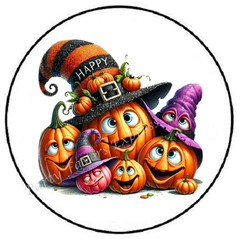 FUNNY PUMPKIN FAMILY HALLOWEEN ENVELOPE SEALS LABELS STICKERS PARTY FAVORS