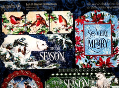 Graphic 45 Let It Snow 12″ Cardstock Stickers Christmas Polar Bear Scrapbook VTG