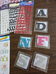 Lot of 54 Pkgs Alphabet/Number 3D Foam Glittery Shiny Cardstock Stickers NEW
