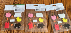 3 Packs FARM Foamies Foam Stickers by Darice With Barn, Pig, Duck, Sheep, Carrot