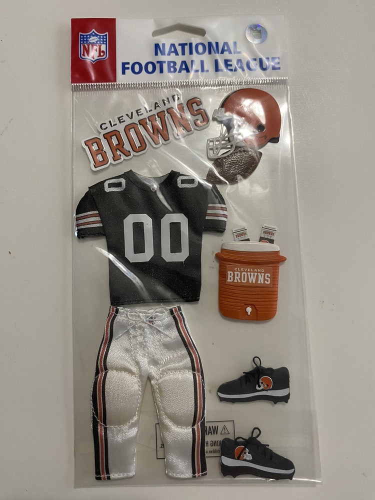 CLEVELAND BROWNS Football NFL Uniform 3D Sticker Set Scrapbooking Card Making