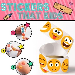 500 Pcs Smiley Face Motivational Stickers for Teachers, Bright Yellow