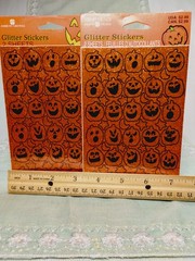 Vintage American Greetings Glitter Stickers 2 Pkgs/4 Sheets Sealed JackOLanterns