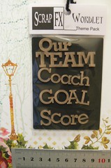 Chipboard Wordlets «SPORT Theme – Our Team, Coach, Goal, Score» Pk Scrap FX B