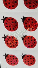 HAMBLY STUDIOS STICKERS PRISMATIC GLITTER BUGS – BEETLE RED LADYBUG VINTAGE RARE