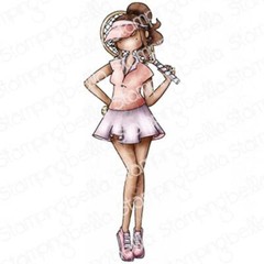 New Stamping Bella Rubber Stamp CURVY GIRL PLAYS TENNIS cling free USA ship